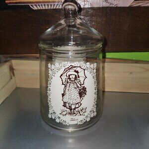 Holly Hobbie Candy Apothecary Jar with Lid 1970's
